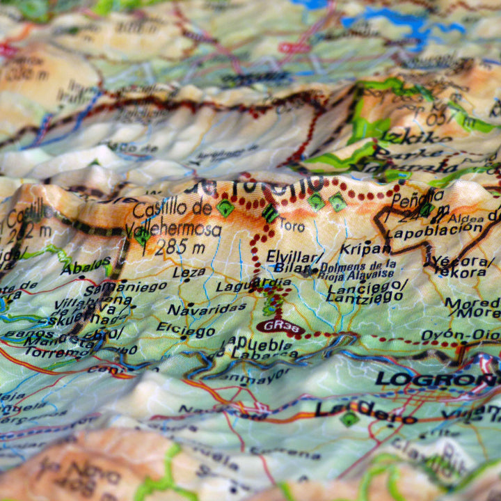 Carte murale en relief - Pays Basque - 61 x 41 cm | 3D Map carte en relief 3D Map 