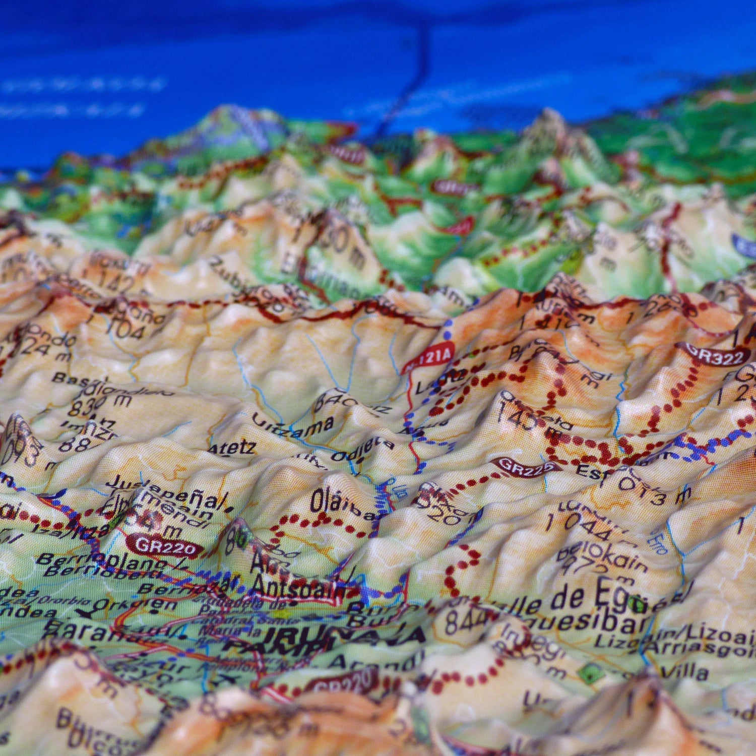 Carte murale en relief - Pays Basque - 61 x 41 cm | 3D Map carte en relief 3D Map 
