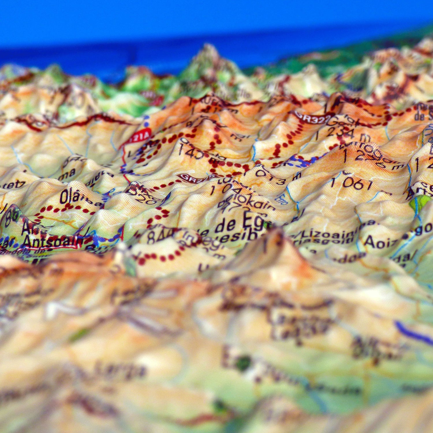 Carte murale en relief - Pays Basque - 61 x 41 cm | 3D Map carte en relief 3D Map 