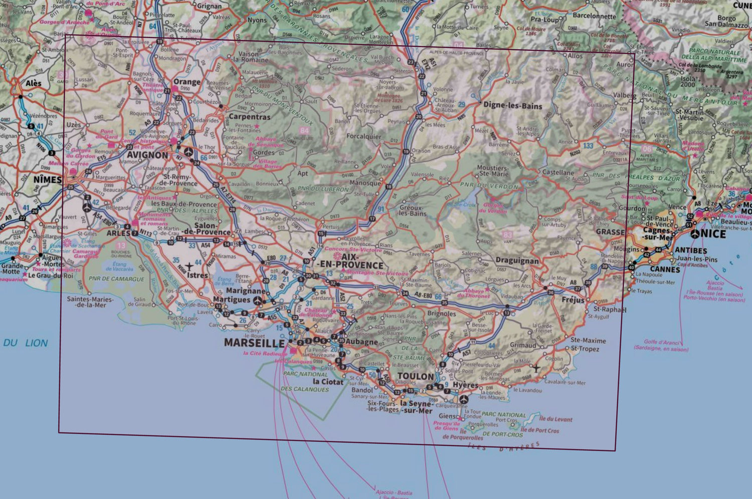 Carte murale en relief - Provence - 113 x 80 cm | IGN carte en relief IGN 