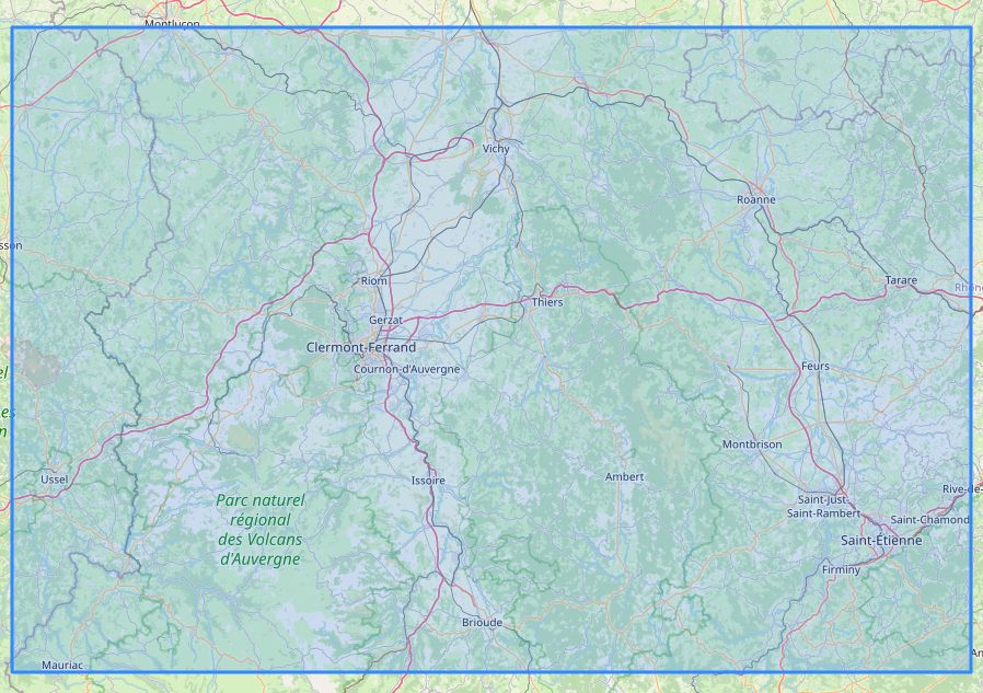 Carte murale en relief - Puy de Dôme - 61 cm x 41 cm | 3D Map carte en relief 3D Map