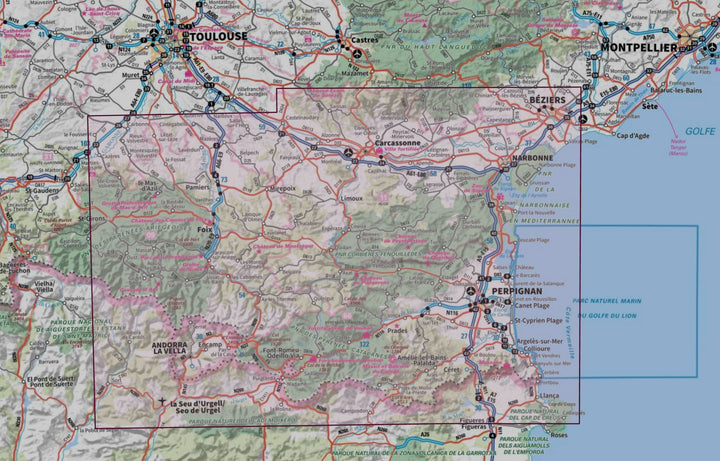 Carte murale en relief - Pyrénées ariégeoises et catalanes - 113 x 80 cm | IGN carte en relief IGN 