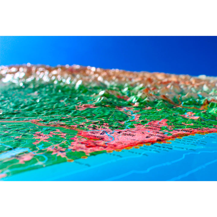 Carte murale en relief - Pyrénées-Atlantiques - 61 cm x 41 cm | 3D Map carte relief 3D Map 