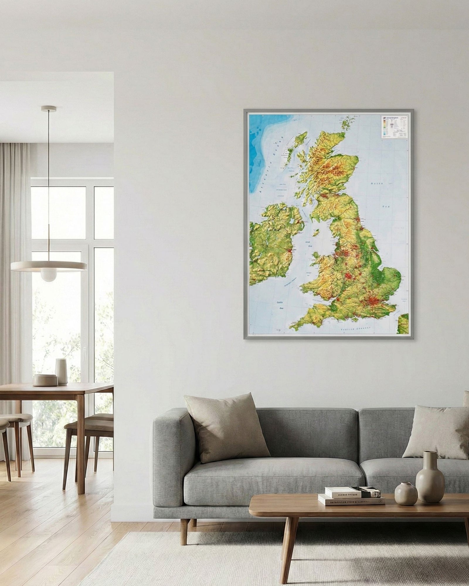 Carte murale en relief - Royaume Uni (en anglais) - 77 x 57 cm | Georelief carte en relief Georelief 