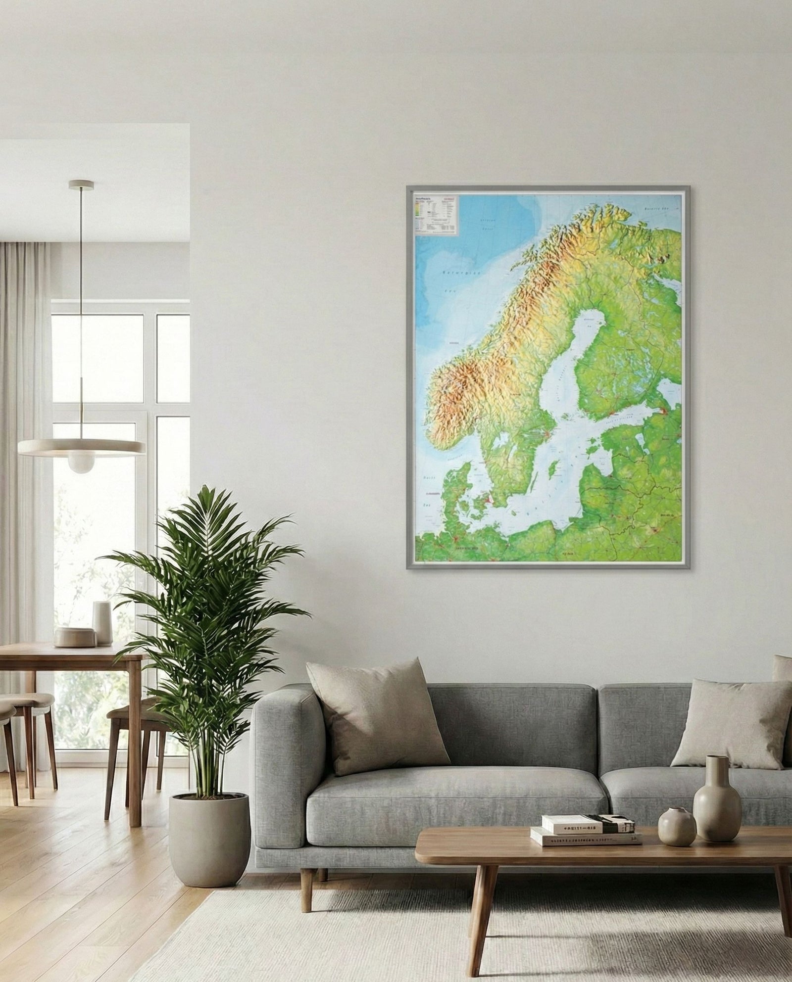 Carte murale en relief - Scandinavie (en anglais) - 77 x 57 cm | Georelief carte en relief Georelief 