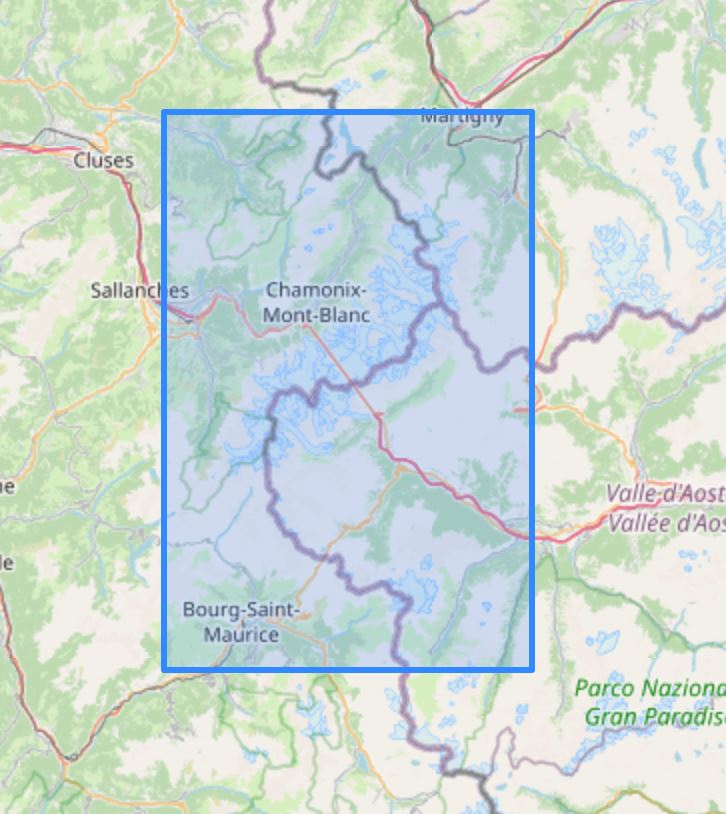 Carte murale en relief - Tour du Mont Blanc - 19,5 cm x 29,5 cm | 3D Map carte en relief 3D Map