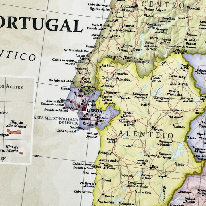 Carte murale - Espagne & Portugal (en espagnol), style classique - 60 x 42 cm | Maps International carte murale petit tube Maps International 