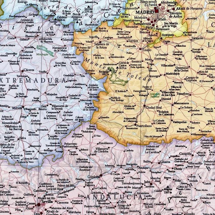 Carte murale - Espagne & Portugal (en espagnol), style classique - 60 x 42 cm | Maps International carte murale petit tube Maps International 