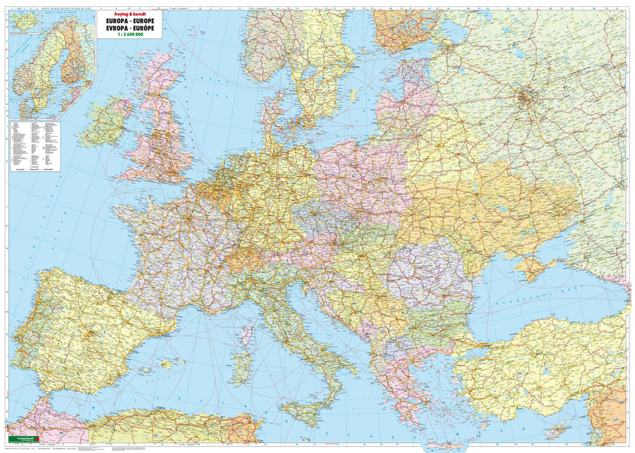 Carte murale - Europe politique - Très grand format - 172 x 123 cm | Freytag & Berndt carte murale grand tube Freytag & Berndt 