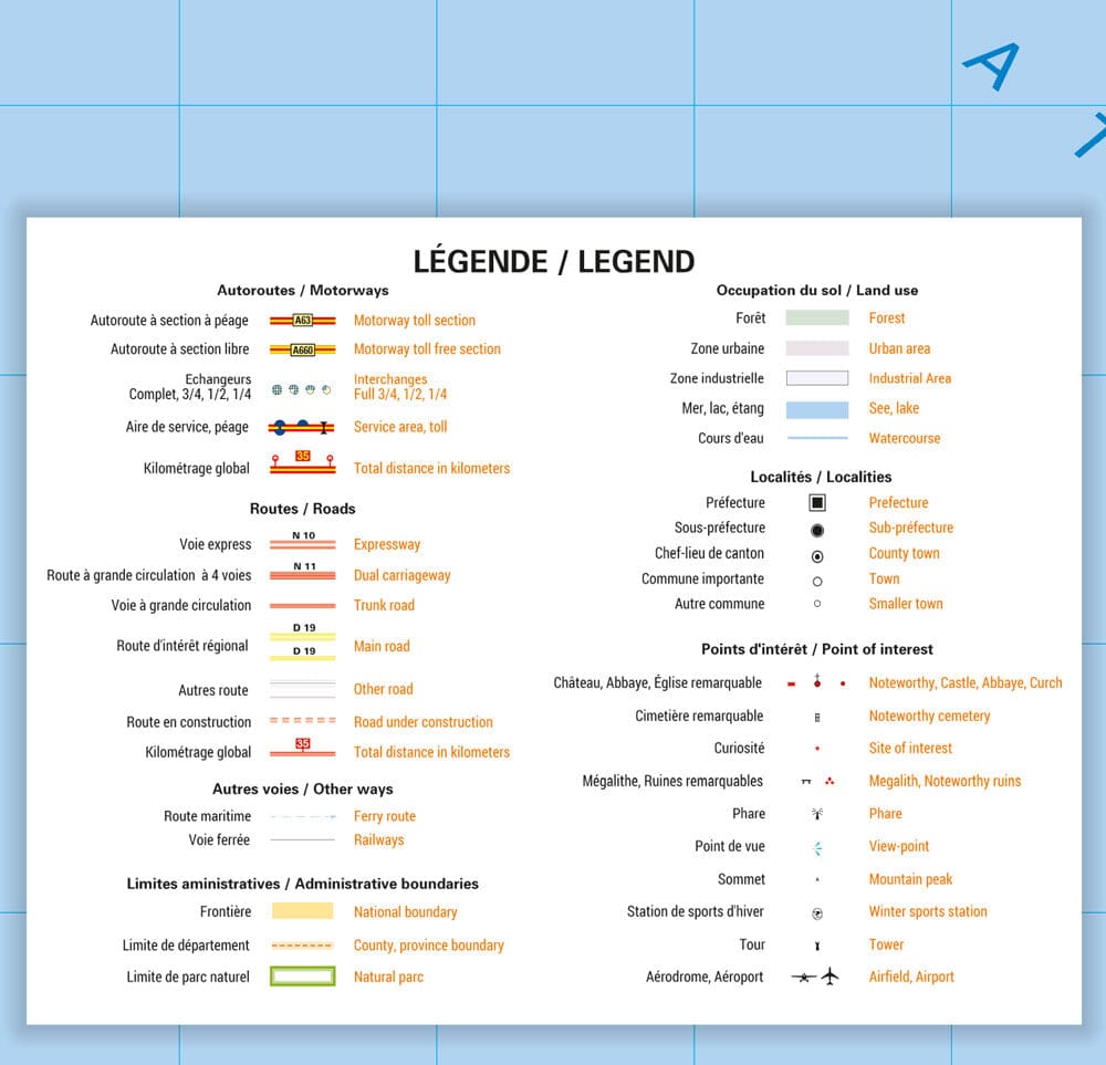 Carte murale – France routière, Quart Nord-Est (100 x 100 cm) | Blay Foldex carte murale roulée (en tube) Blay Foldex