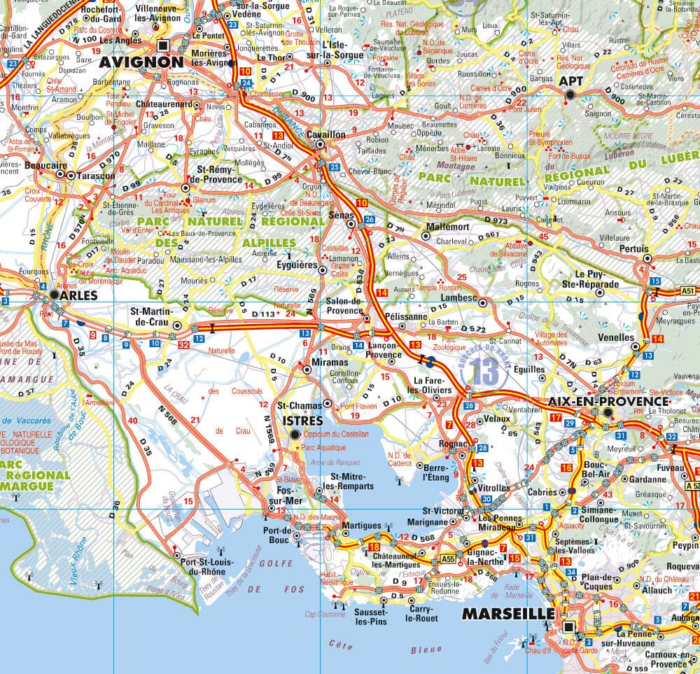 Carte murale – France routière, Quart Sud-Est (100 x 100 cm) | Blay Foldex carte murale roulée (en tube) Blay Foldex