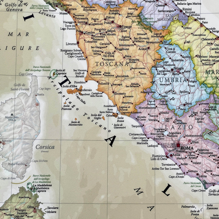 Carte murale - Italie administrative (en italien), style classique - 42 x 60 cm | Maps International carte murale petit tube Maps International 