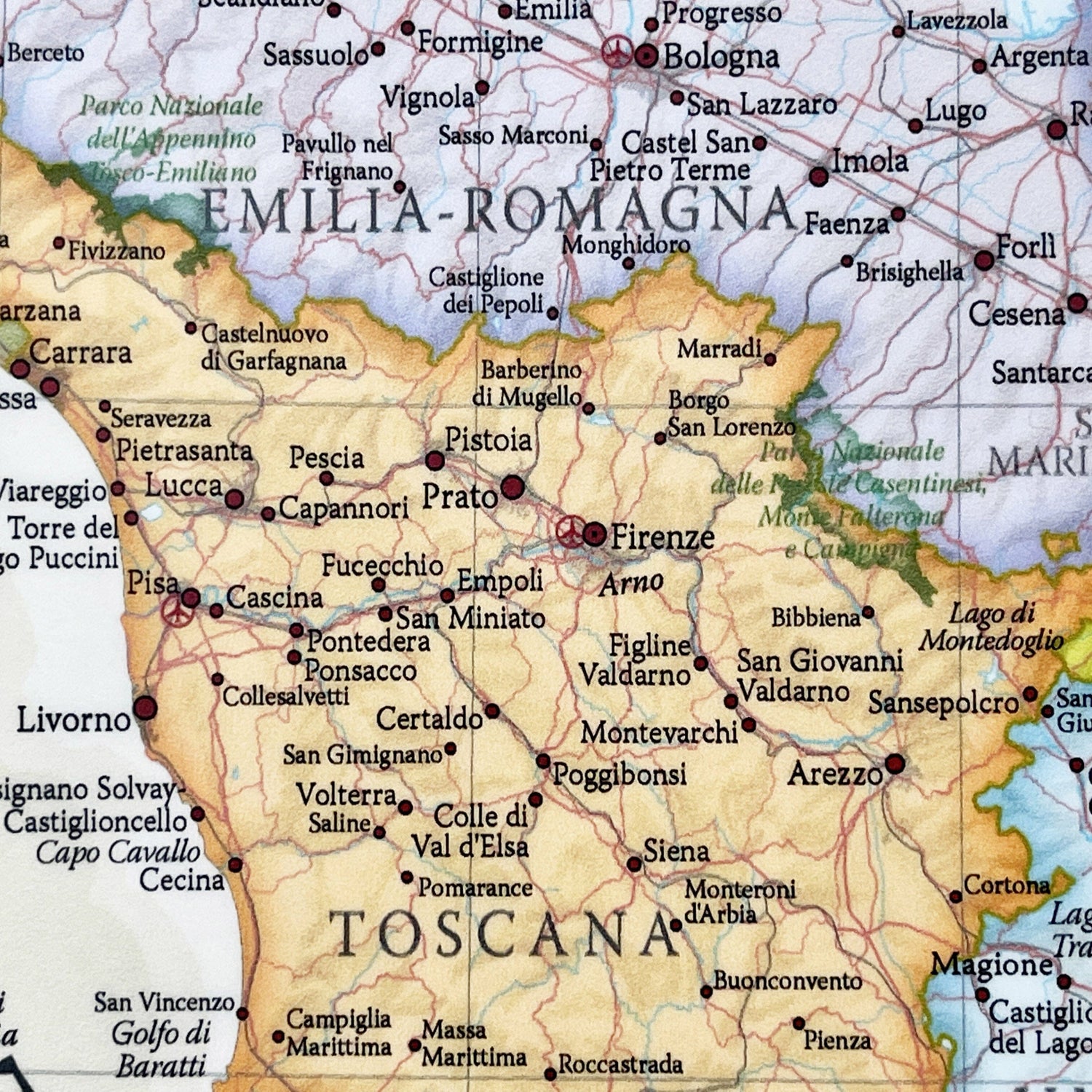 Carte murale - Italie administrative (en italien), style classique - 42 x 60 cm | Maps International carte murale roulée (en tube) Maps International