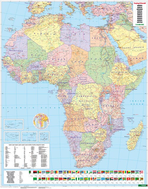 Carte murale (papier) - Afrique politique - 97 x 124 cm | Freytag & Berndt carte murale roulée (en tube) Freytag & Berndt