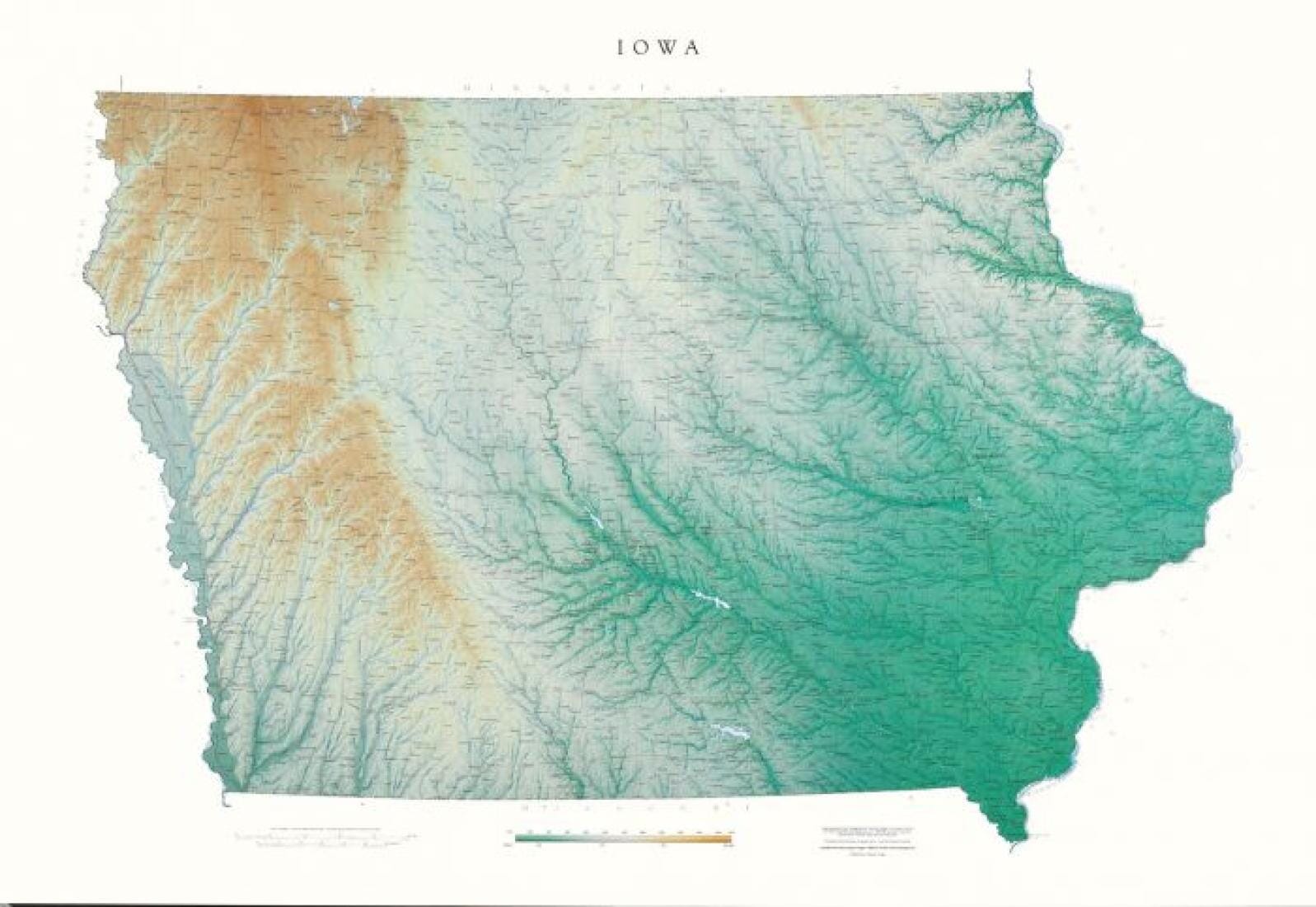 Carte murale physique - Iowa | Raven Maps carte murale roulée (en tube) Raven Maps Papier