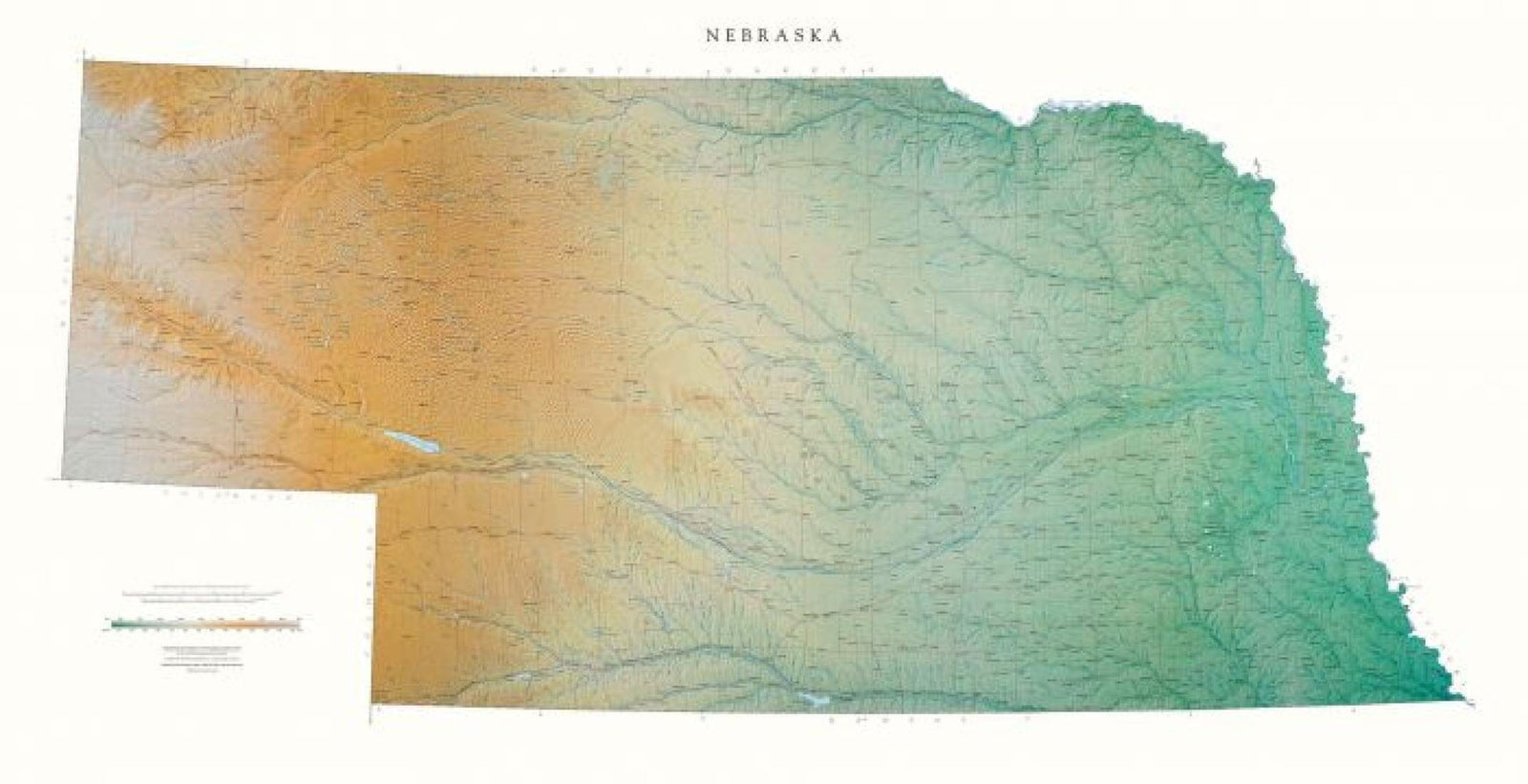 Carte murale physique - Nebraska | Raven Maps carte murale roulée (en tube) Raven Maps Default Title