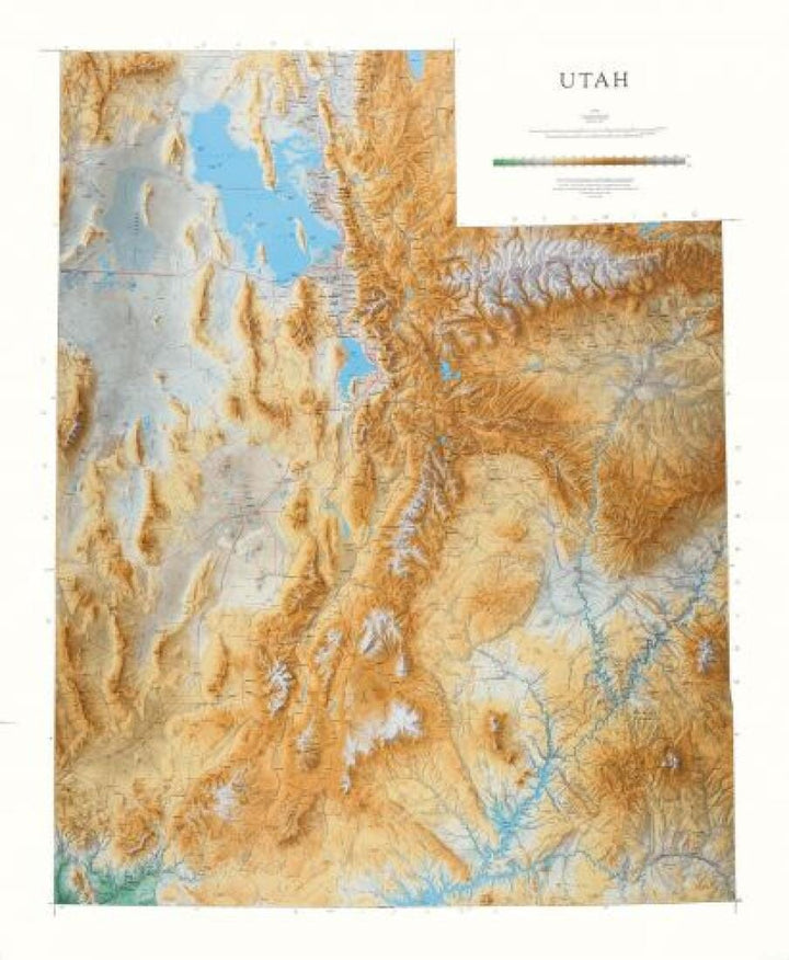 Carte murale physique - Utah | Raven Maps carte murale roulée (en tube) Raven Maps Plastifiée