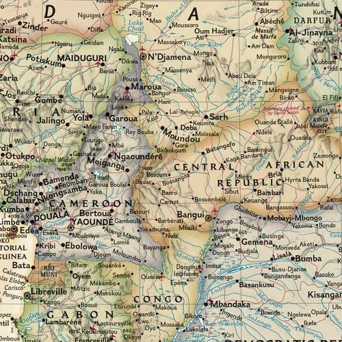 Carte murale plastifiée - Afrique politique, style antique - 61 x 78 cm | National Geographic carte murale roulée (en tube) National Geographic 