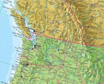 Carte murale plastifiée (en anglais) - Amérique du Nord politique, avec lattes métalliques de maintien - 120 x 100 cm | Maps International carte murale roulée (en tube) Maps International