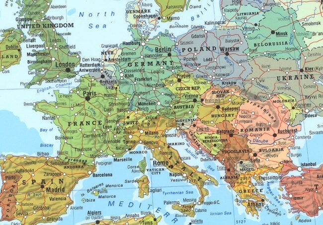 Carte murale plastifiée (en anglais) - Monde politique - 1/28 M (144 x 100 cm) | Michelin carte murale roulée (en tube) Michelin 