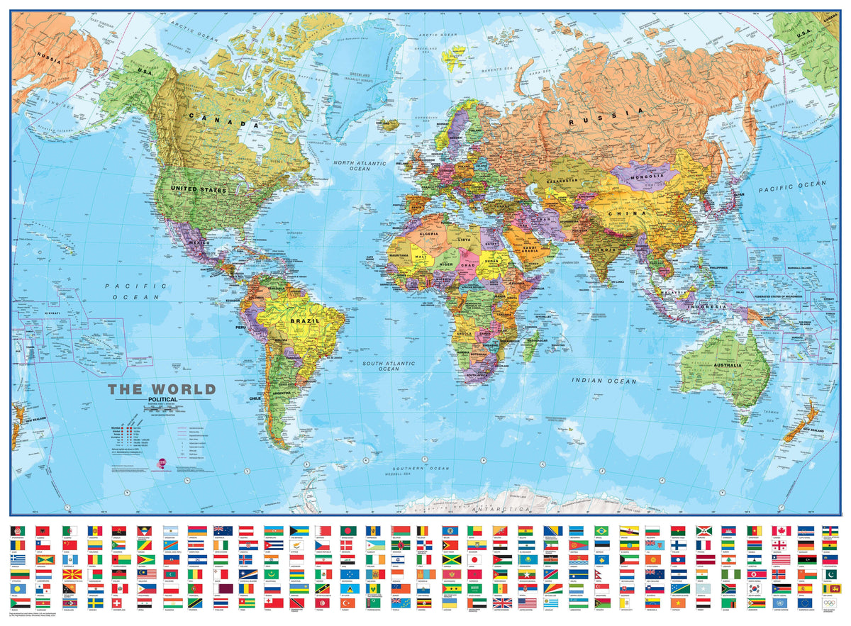 Carte Murale Plastifi e en Anglais Monde Politique Avec Bande De carte-murale-plastifi-e-en-anglais-monde-politique-avec-bande-de
