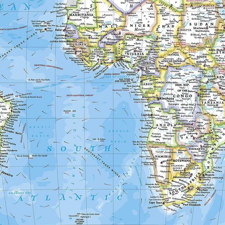 Carte murale (en anglais) - Monde politique - 111 x 77 cm (format standard) | National Geographic carte murale petit tube National Geographic 