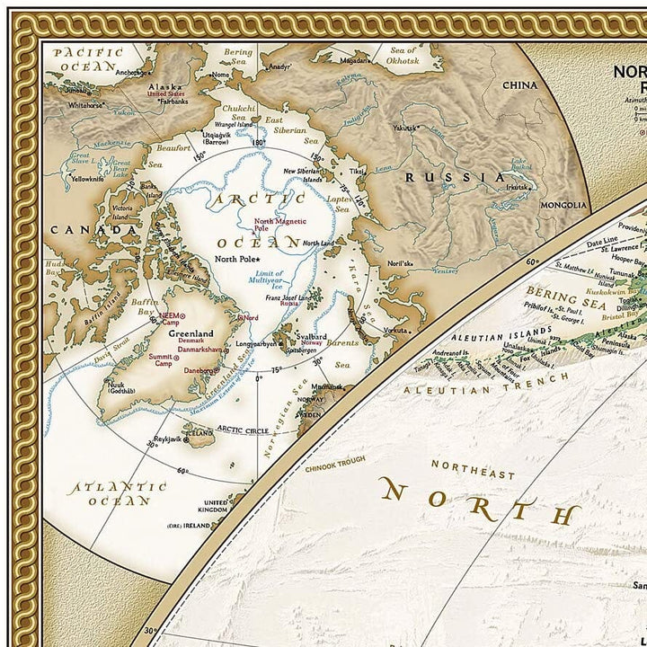 Carte murale (en anglais) - Monde politique, style antique - 117 x 76 cm (format standard) | National Geographic carte murale petit tube National Geographic 