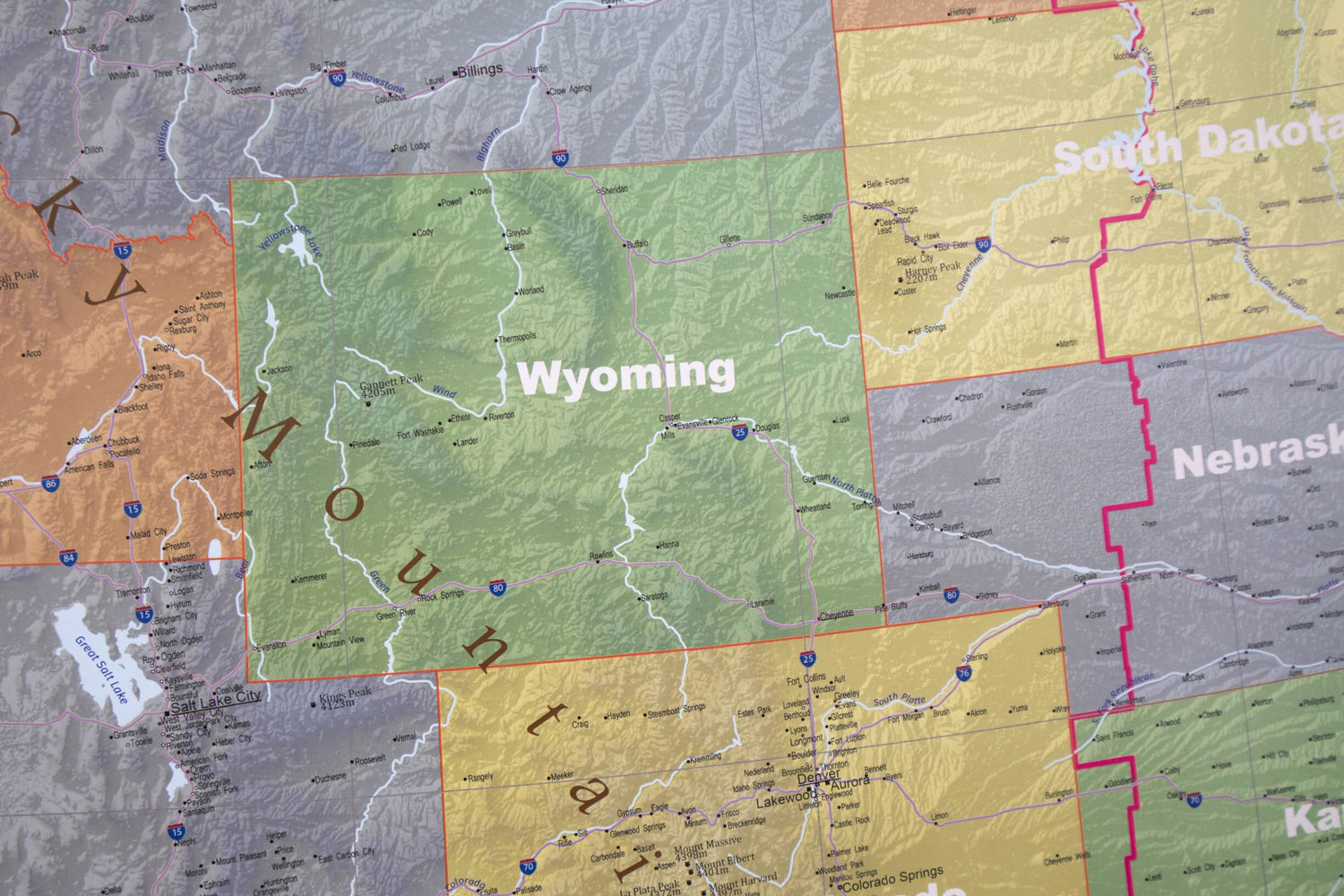 Carte murale plastifiée (en anglais) - USA politique (140 x 100 cm) | GeoMetro carte murale roulée (en tube) GeoMetro