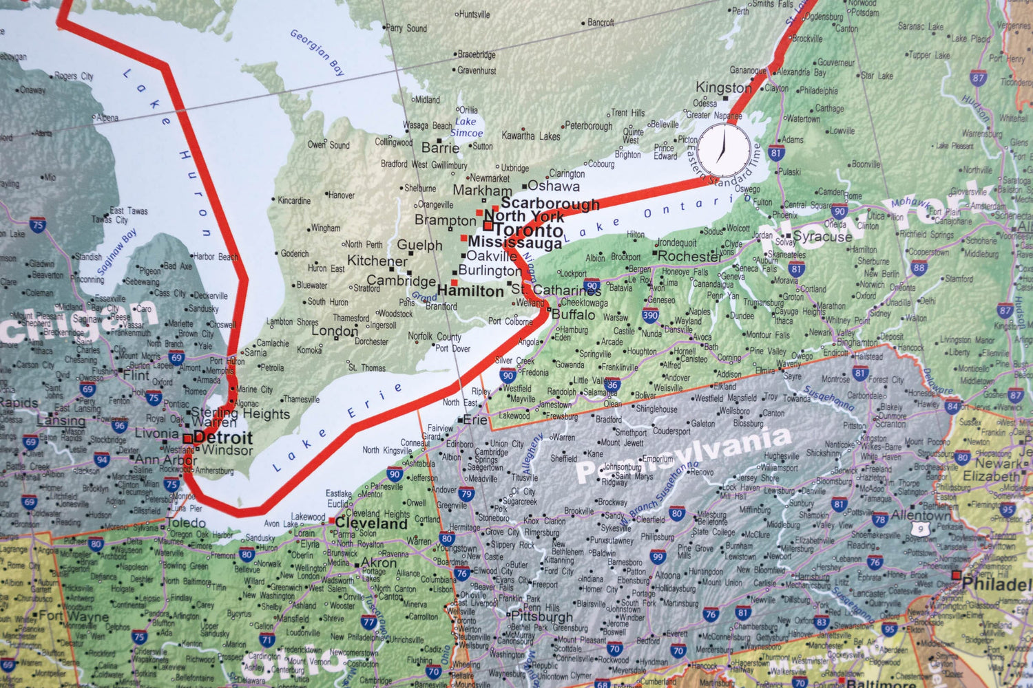 Carte murale plastifiée (en anglais) - USA politique (140 x 100 cm) | GeoMetro carte murale roulée (en tube) GeoMetro