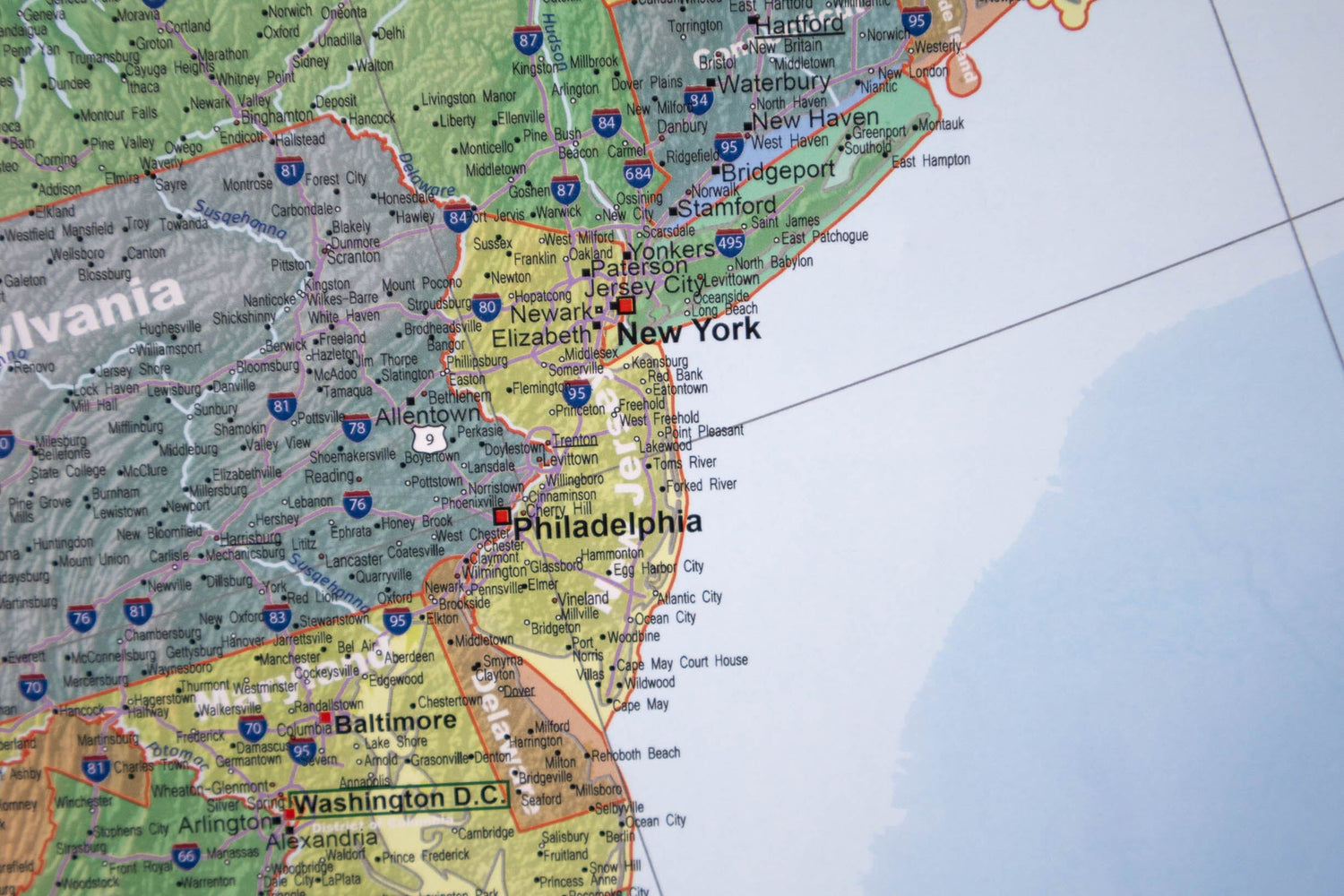 Carte murale plastifiée (en anglais) - USA politique (140 x 100 cm) | GeoMetro carte murale roulée (en tube) GeoMetro