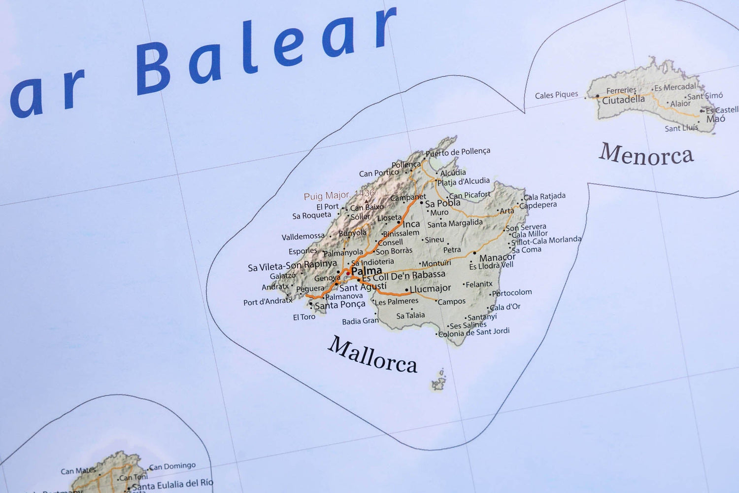 Carte murale plastifiée (en espagnol) - Espagne physique (118,8 x 84 cm) | GeoMetro carte murale roulée (en tube) GeoMetro