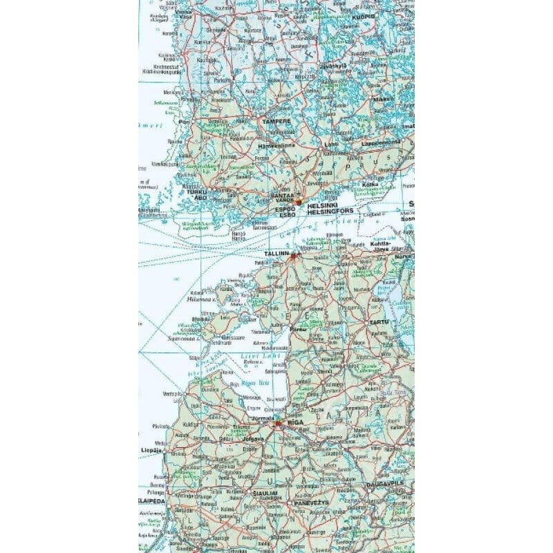 Carte murale plastifiée - Europe physique - 126 x 100 cm | Kümmerly & Frey carte murale roulée (en tube) Kümmerly & Frey