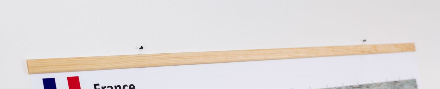 Carte murale plastifiée - France administrative (100 x 100 cm), avec baguettes de maintien en bois | GeoMetro carte murale roulée (en tube) GeoMetro