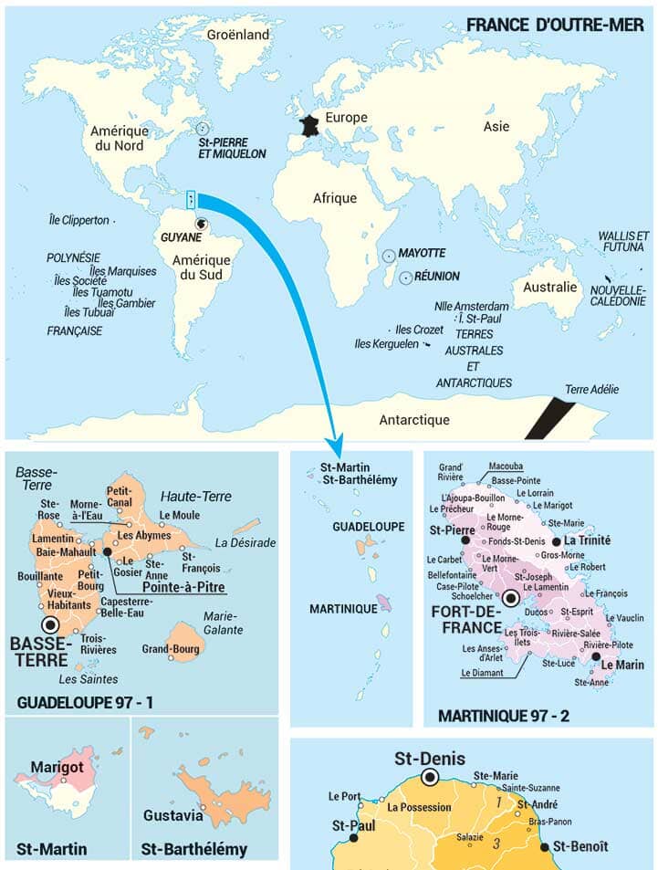 Carte murale plastifiée - France administrative (90 x 96 cm) | Blay Foldex carte murale roulée (en tube) Blay Foldex