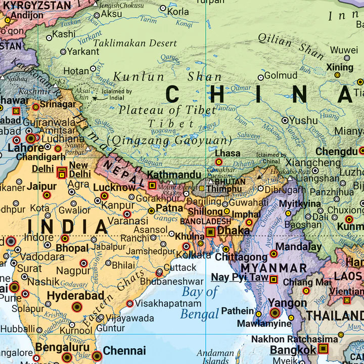 Carte murale pliée - Monde politique centré sur le Pacifique (anglais) | Hema Maps carte routière Hema Maps