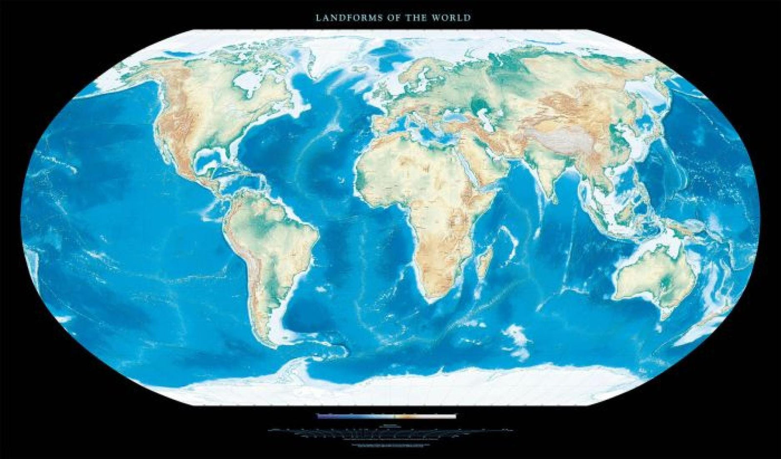 Carte murale - Reliefs du monde | Raven Maps carte murale roulée (en tube) Raven Maps Plastifiée