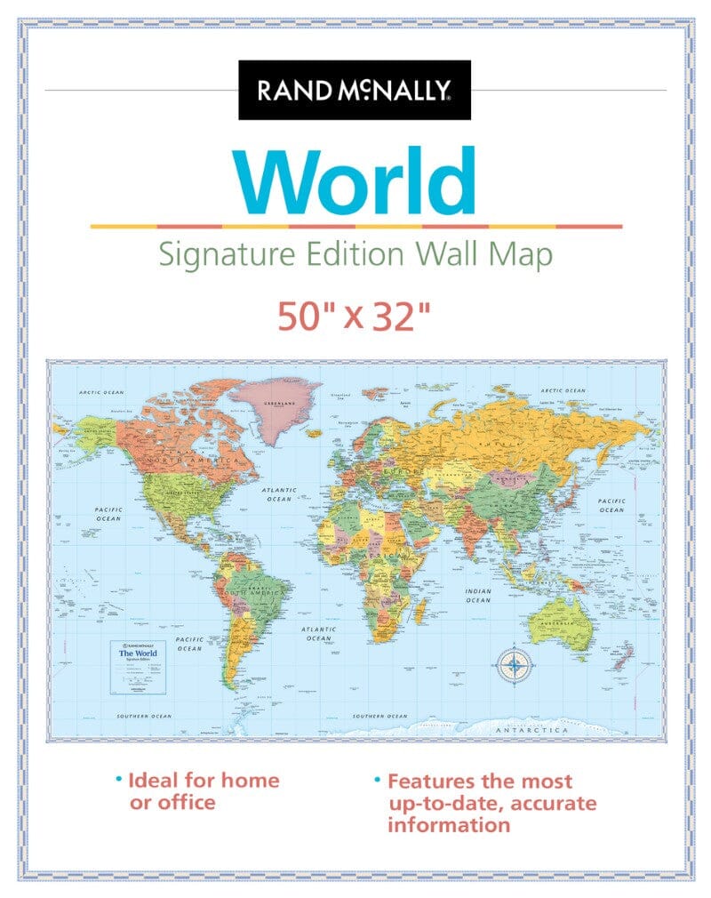 Carte murale - World, Signature Edition | Rand McNally carte murale roulée (en tube) Rand McNally Default Title