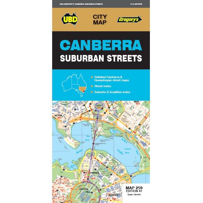 Carte n° 259 - Banlieue de Canberra | UBD Gregory'ss plan de ville UBD Gregory's 