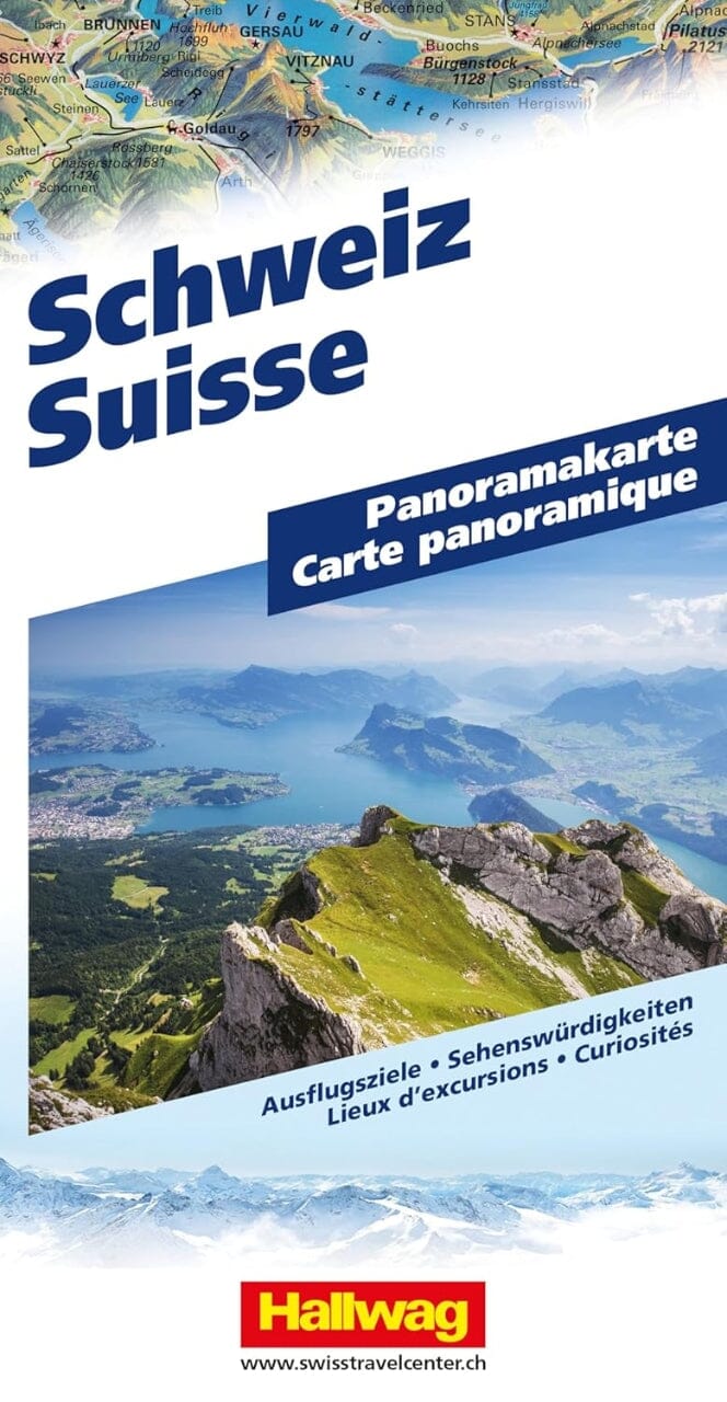 Carte panoramique de la Suisse | Hallwag - Panoramic maps carte routière Hallwag