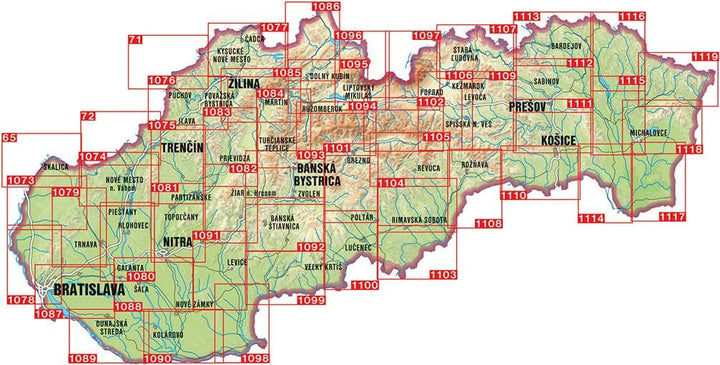 Carte pédestre n° 1106 - Slovenský Raj / Parc national du Paradis slovaque (Slovaquie) | Shocart carte de randonnée Shocart 