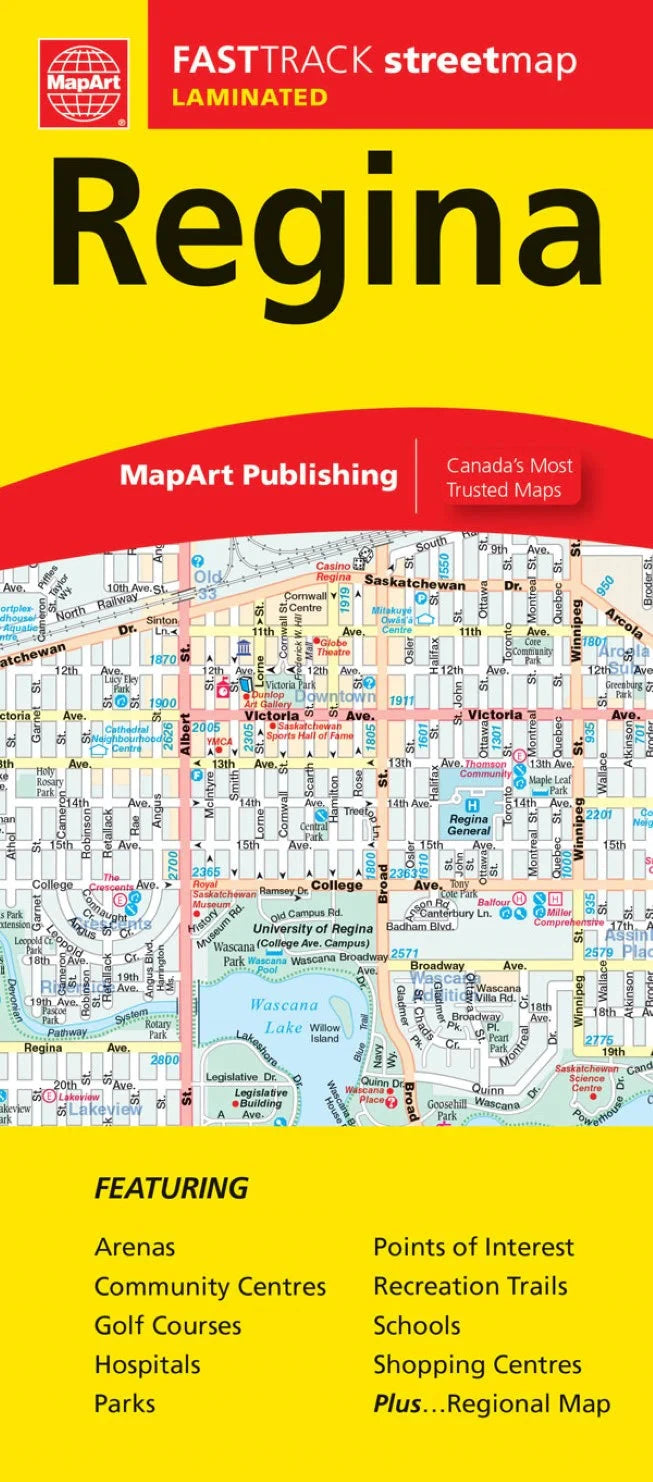 Carte plastifiée Fast Track - Regina (Saskatchewan) | Canadian Cartographics Corporation carte routière Canadian Cartographics Corporation 