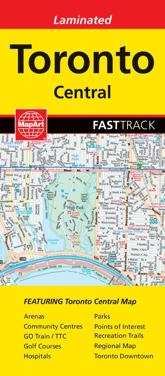 Carte plastifiée Fast Track - Toronto central | Canadian Cartographics Corporation carte routière Canadian Cartographics Corporation