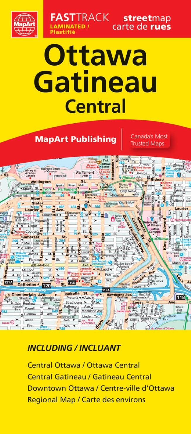 Carte plastifiée - Ottawa et Gatineau | Canadian Cartographics Corporation plan de ville Canadian Cartographics Corporation