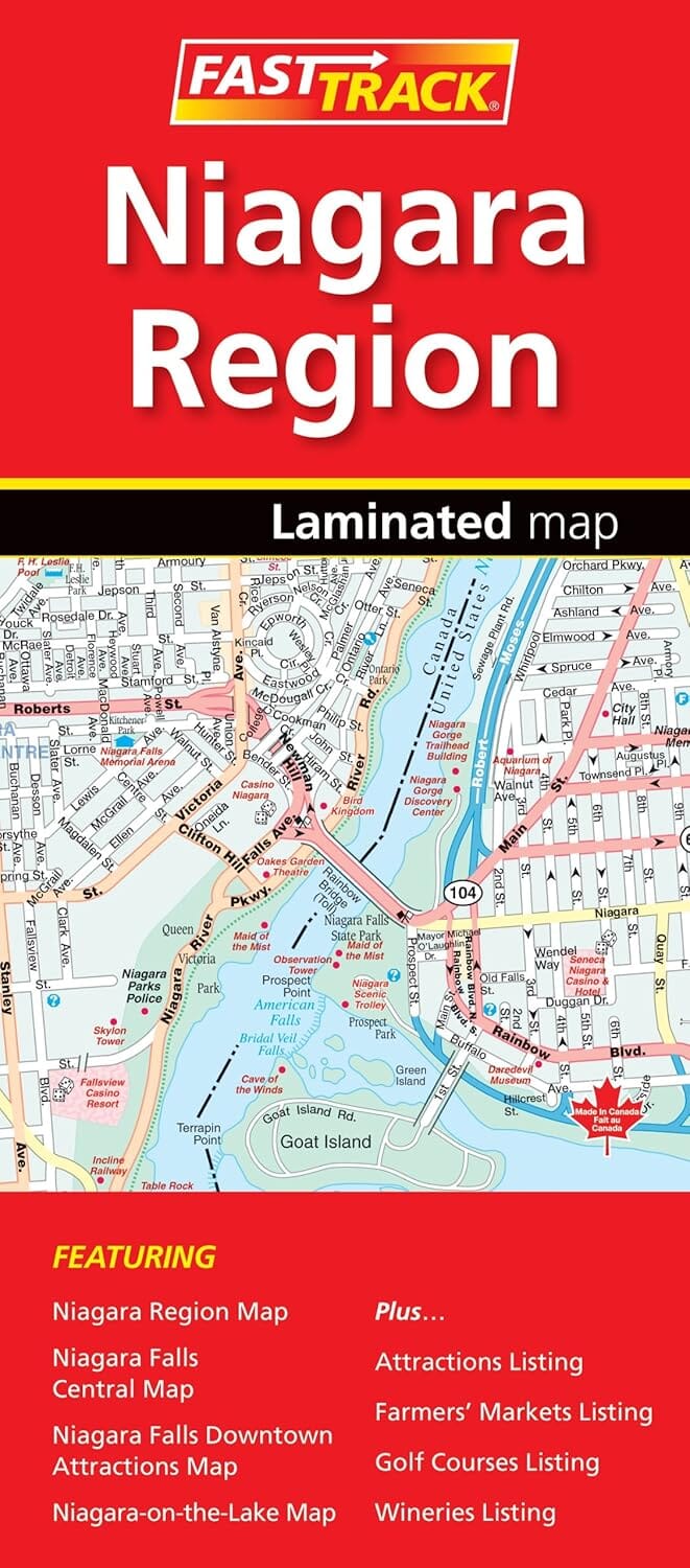 Carte plastifiée - Région de Niagara Fast Track Canadian Cartographics Corporation | Canadian Cartographics Corporation plan de ville Canadian Cartographics Corporation