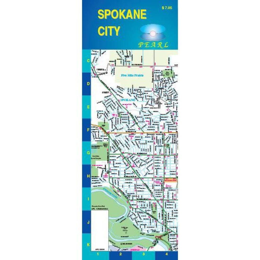 Carte plastifiée - Spokane city (Washington) | GM Johnson plan de ville GM Johnson