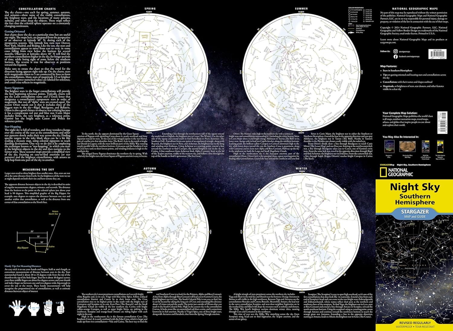 Carte pliée - Ciel nocturne - Hémisphère Sud | National Geographic carte routière National Geographic