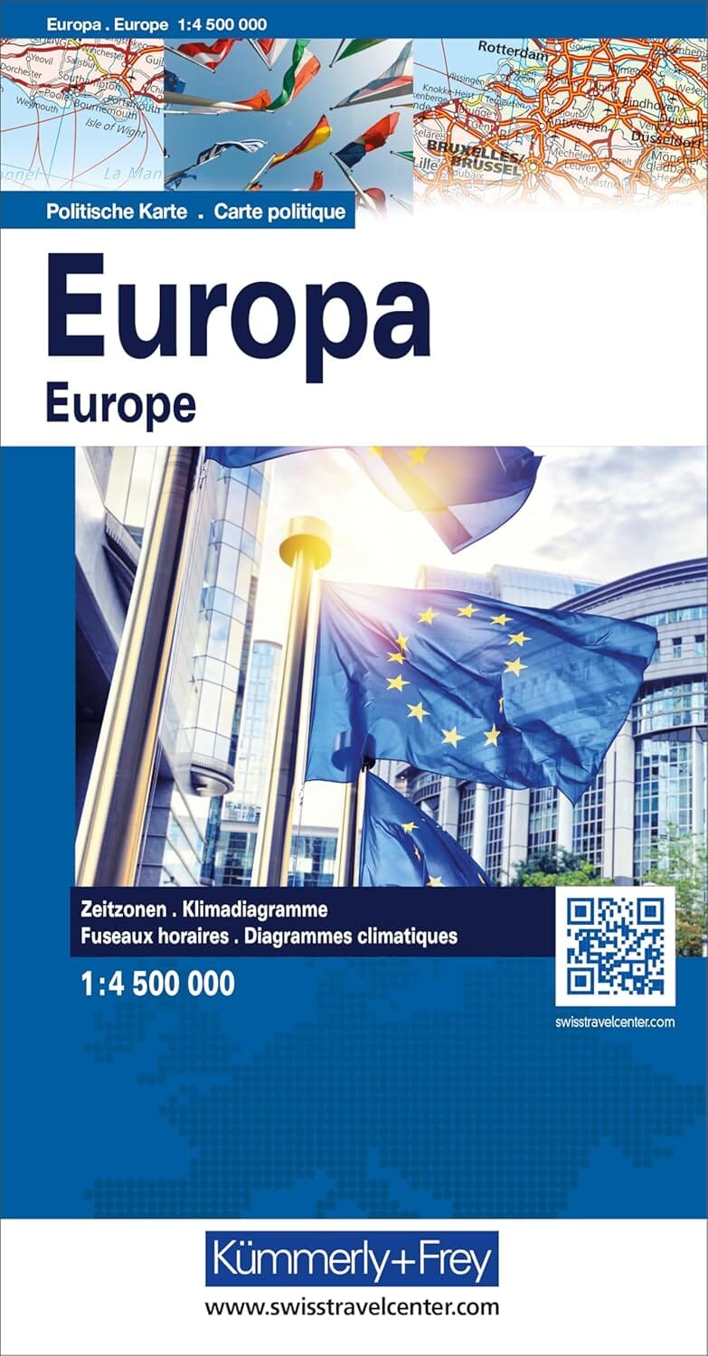 Carte pliée - Europe politique (multilingue) | Kümmerly & Frey carte pliée Kümmerly & Frey 