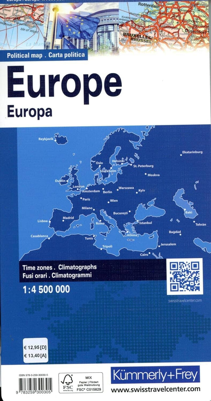 Carte pliée - Europe politique (multilingue) | Kümmerly & Frey carte pliée Kümmerly & Frey 