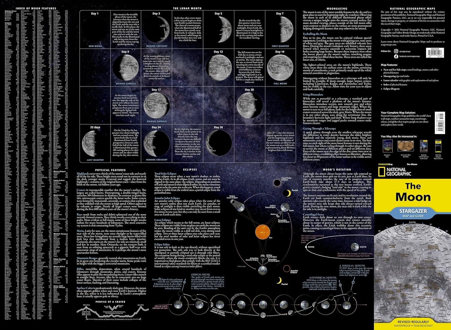 Carte pliée - La lune | National Geographic carte routière National Geographic