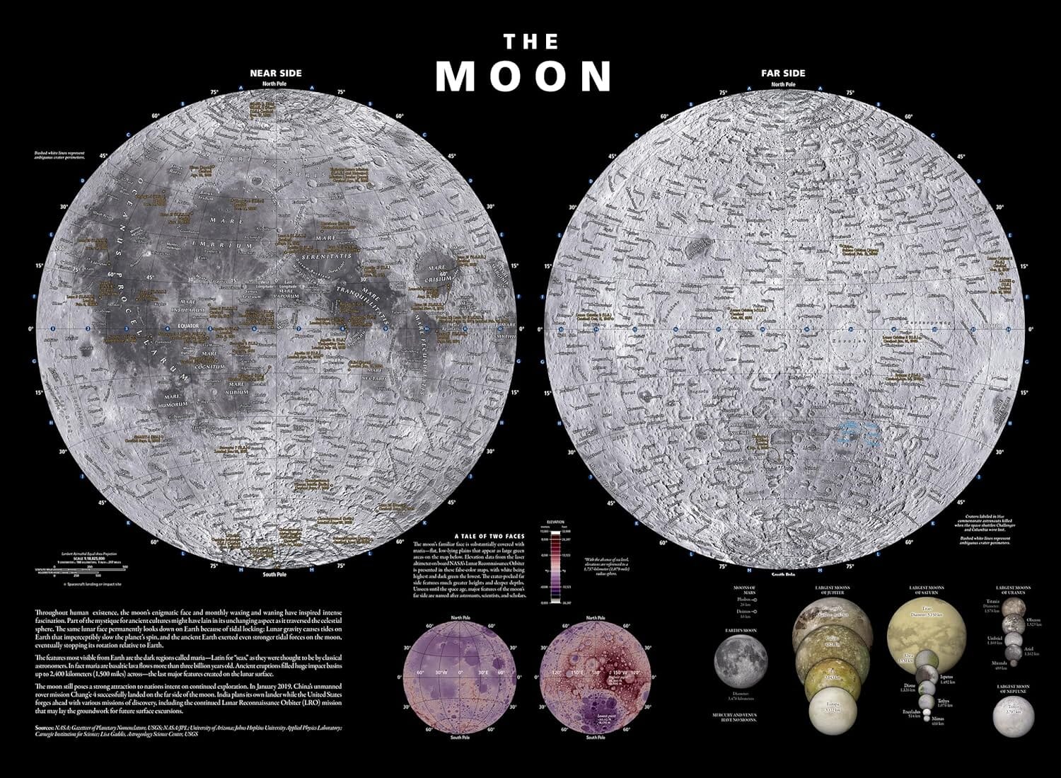Carte pliée - La lune | National Geographic carte routière National Geographic